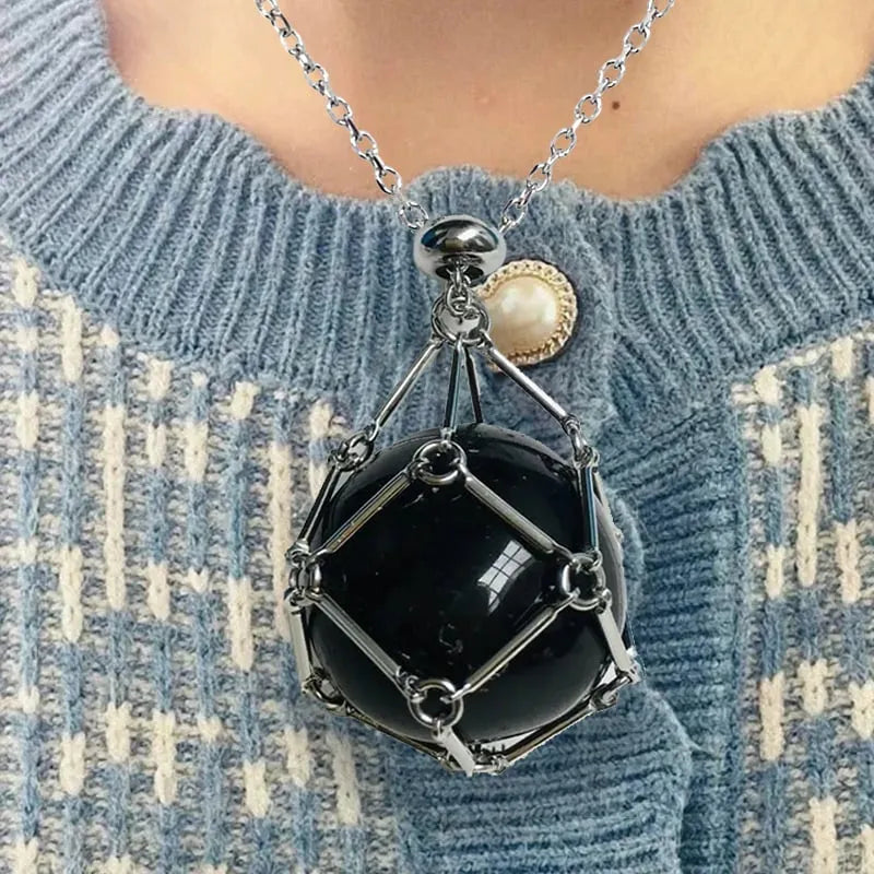 New Crystal Stone Holder Necklace