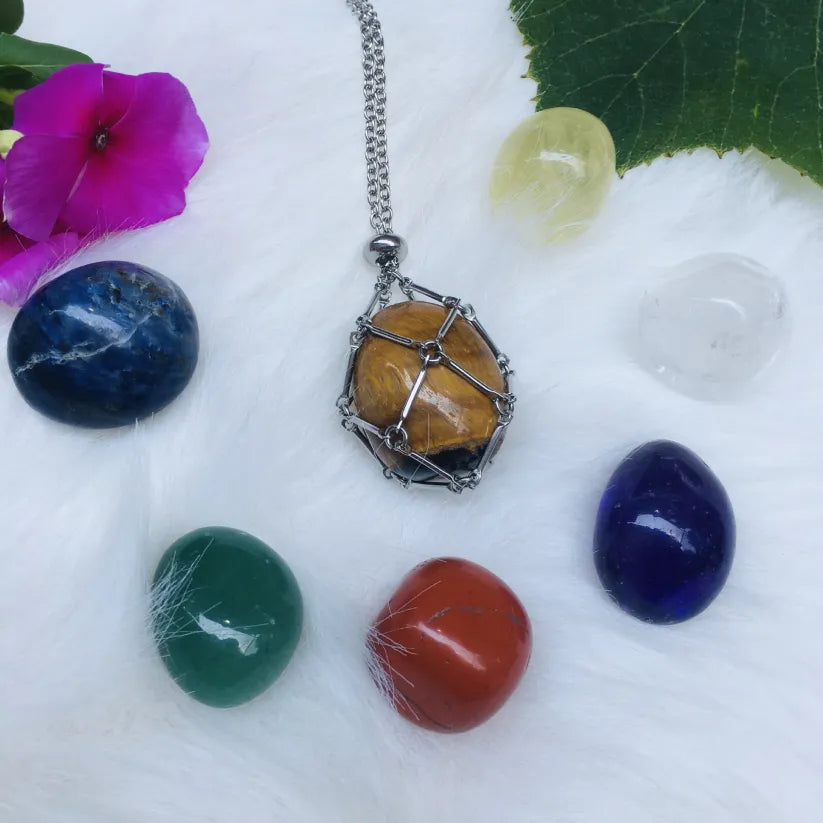 New Crystal Stone Holder Necklace