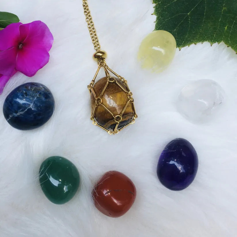 New Crystal Stone Holder Necklace
